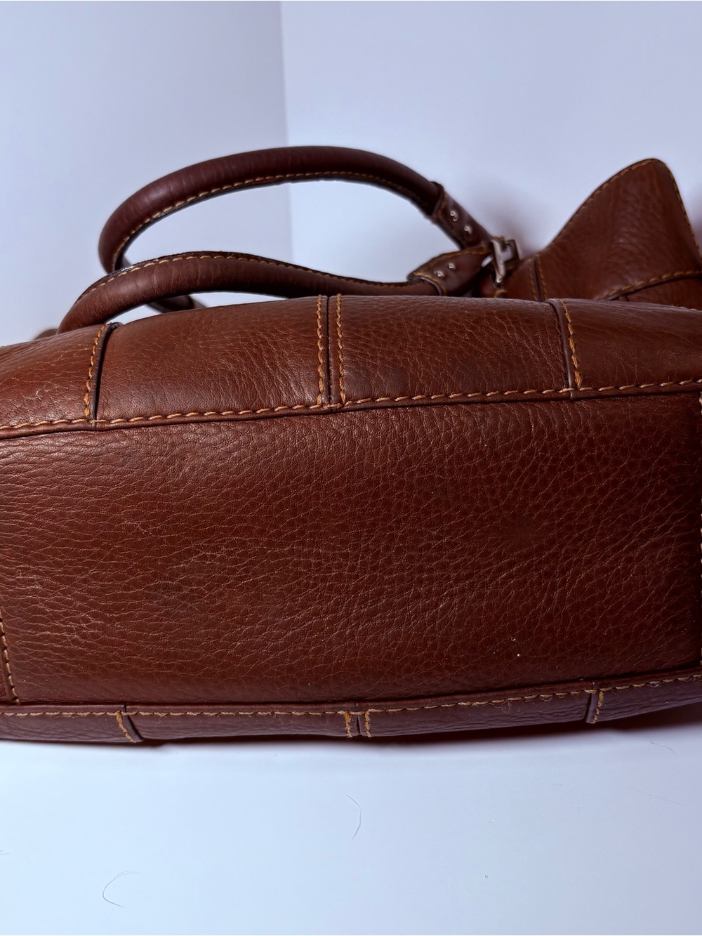 Fossil Brown Pebbled Leather Tote - Picture 7 of 8